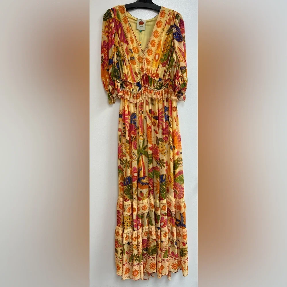 FARM Rio Yellow Rio Tapestry Maxi Dress - Picture 2 of 4